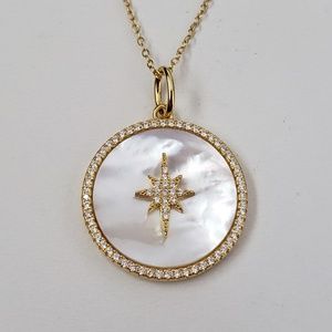 Sterling Silver Genuine Mother of Pearl Pendant Necklace